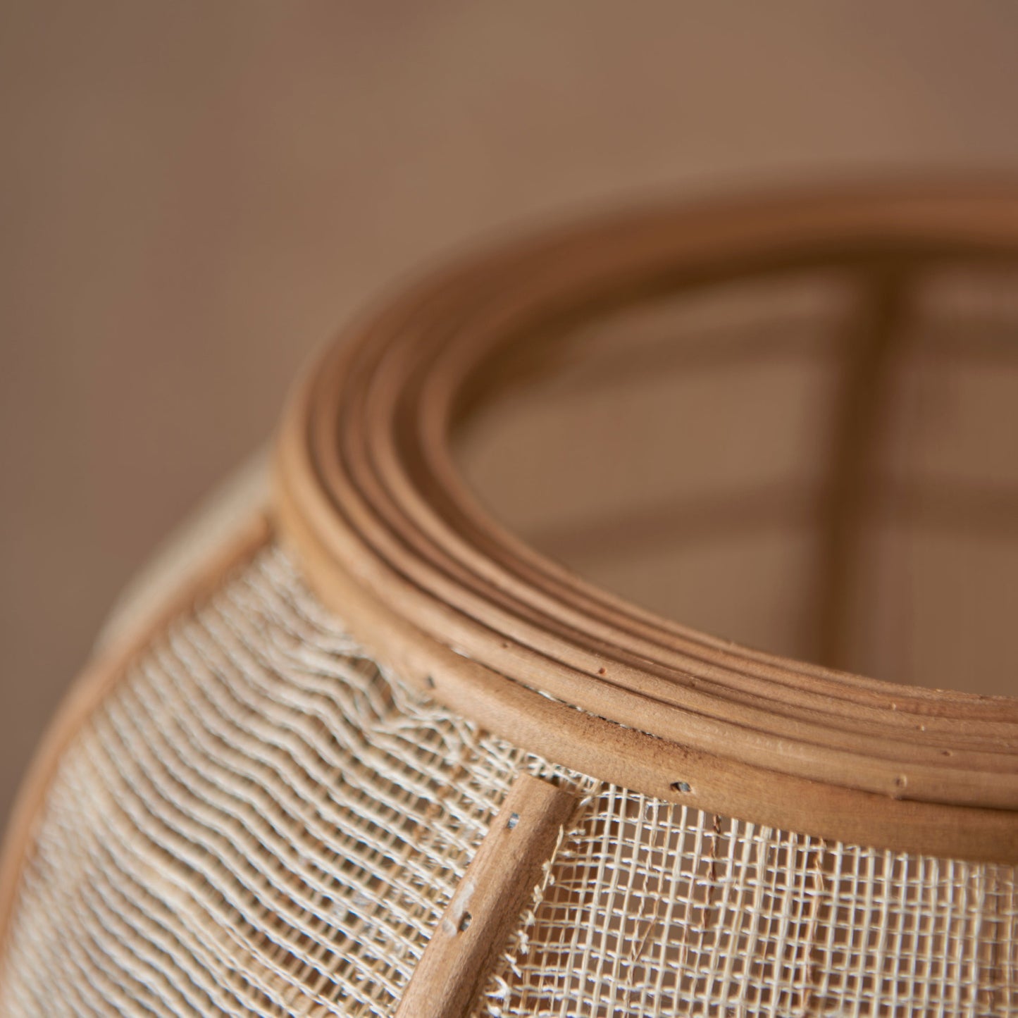 Zaire Floor Lamp, Linen/Bamboo