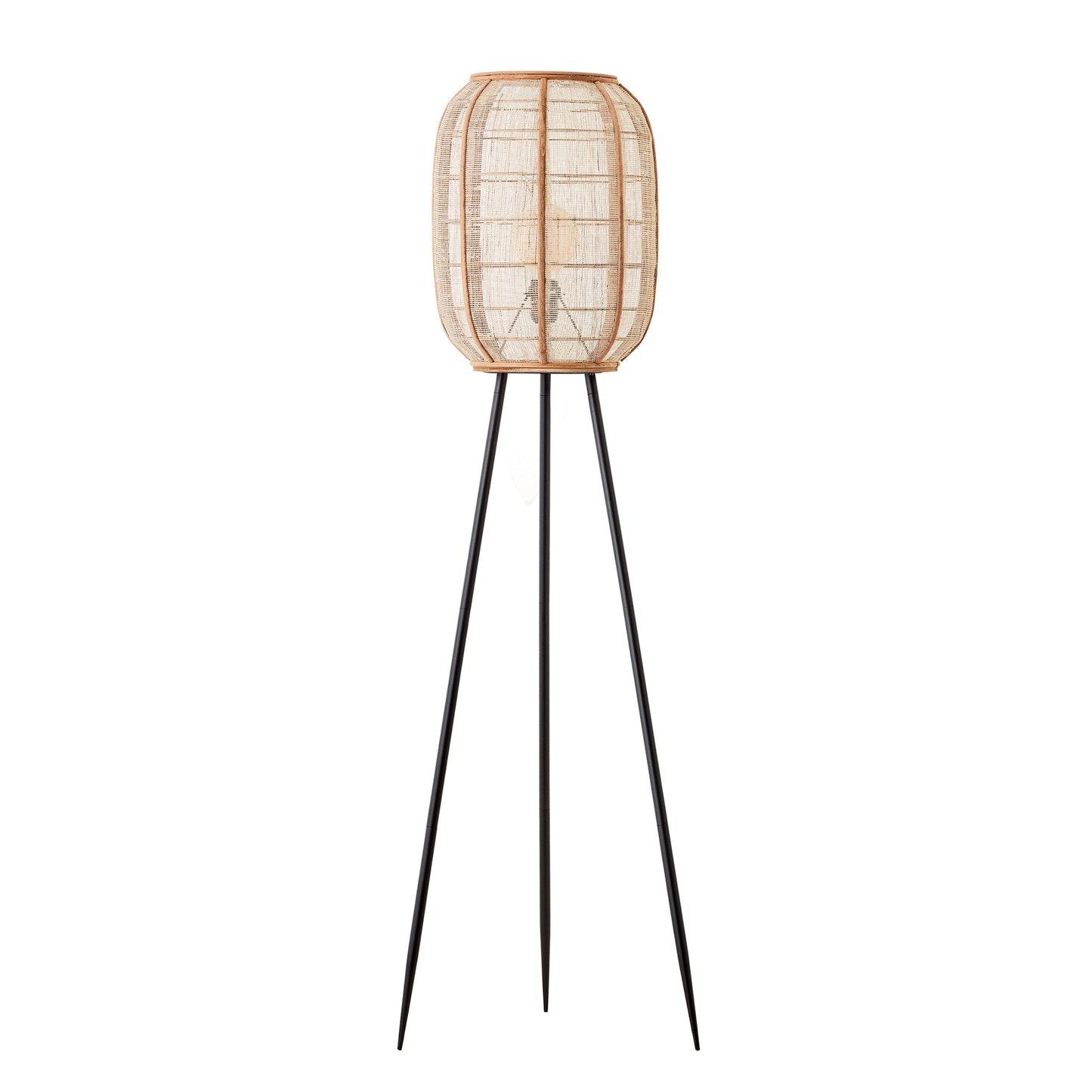 Zaire Floor Lamp, Linen/Bamboo