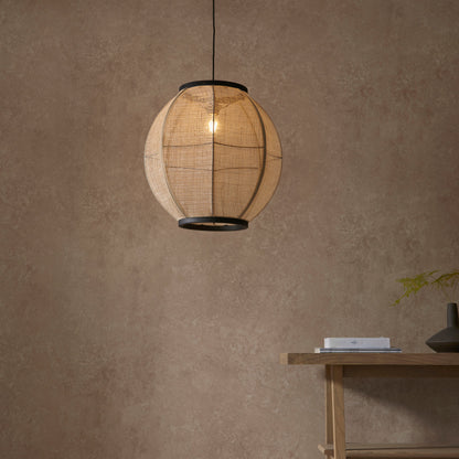 Zaire 47cm Pendant Light, Linen/Bamboo