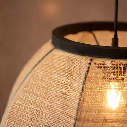 Zaire 47cm Pendant Light, Linen/Bamboo