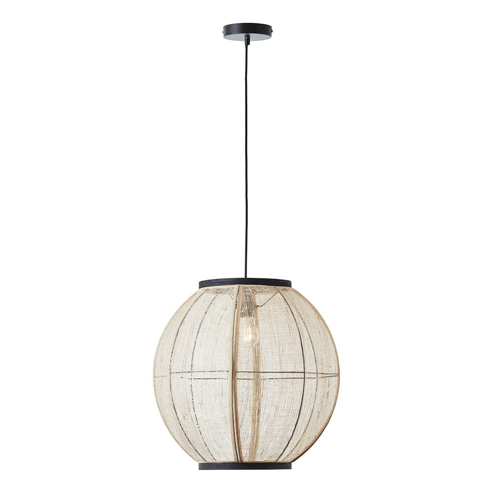 Zaire 47cm Pendant Light, Linen/Bamboo