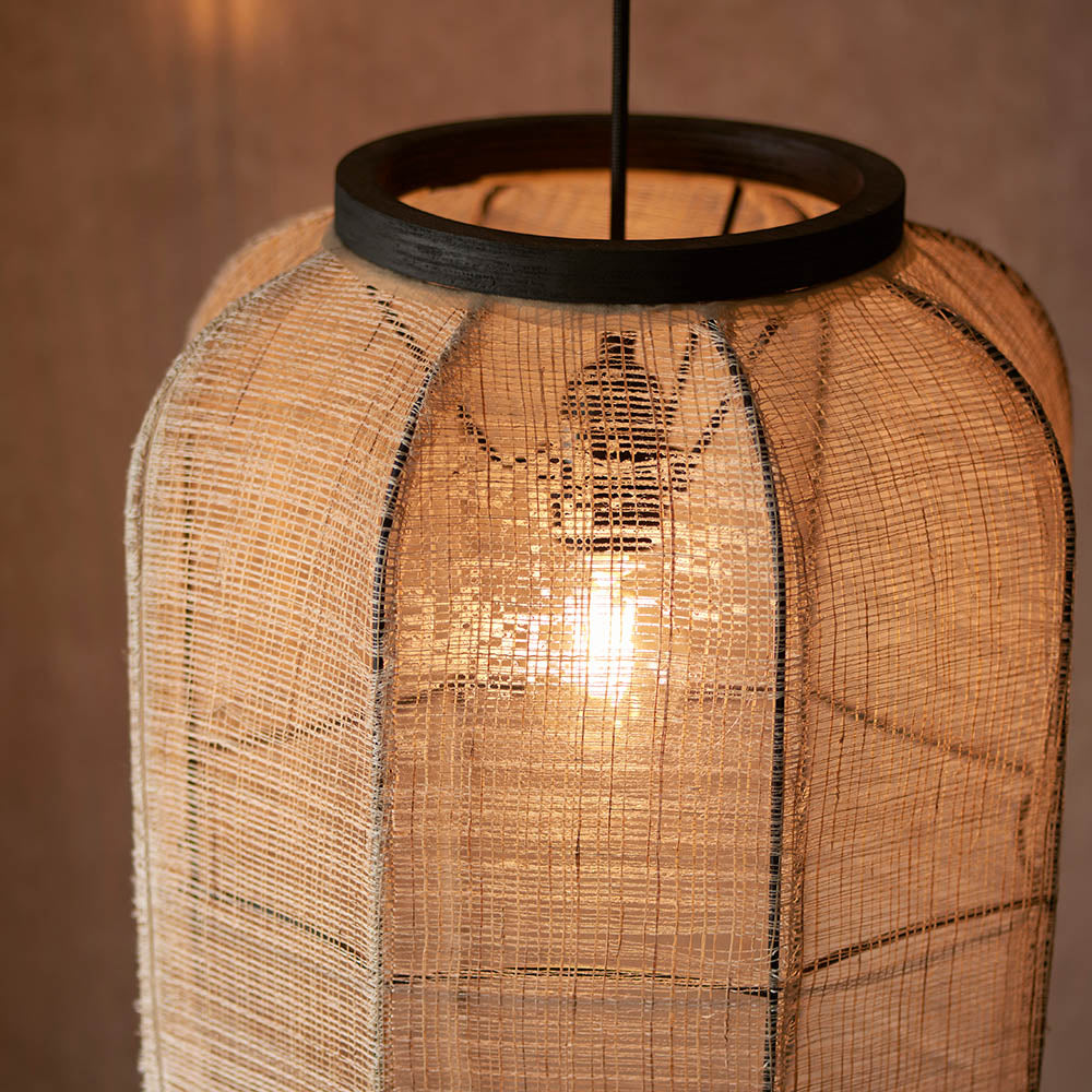 Zaire 38cm Pendant Light, Linen/Bamboo