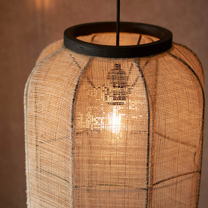 Zaire 38cm Pendant Light, Linen/Bamboo