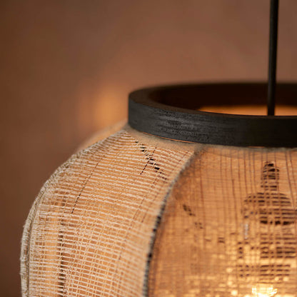 Zaire 38cm Pendant Light, Linen/Bamboo