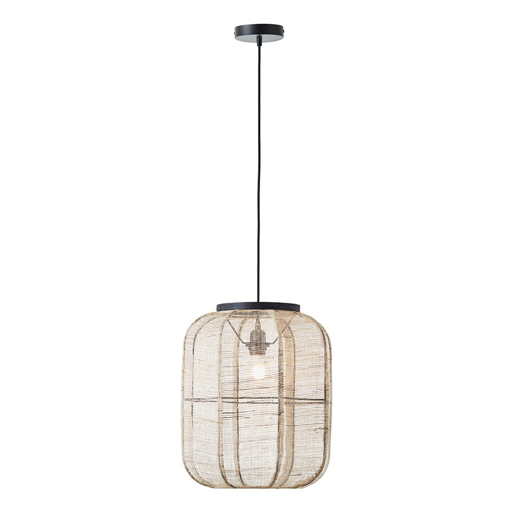 Zaire 38cm Pendant Light, Linen/Bamboo