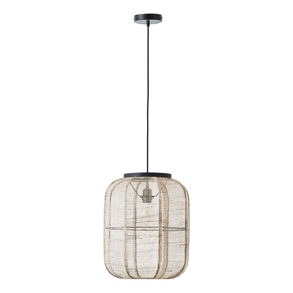 Zaire 38cm Pendant Light, Linen/Bamboo