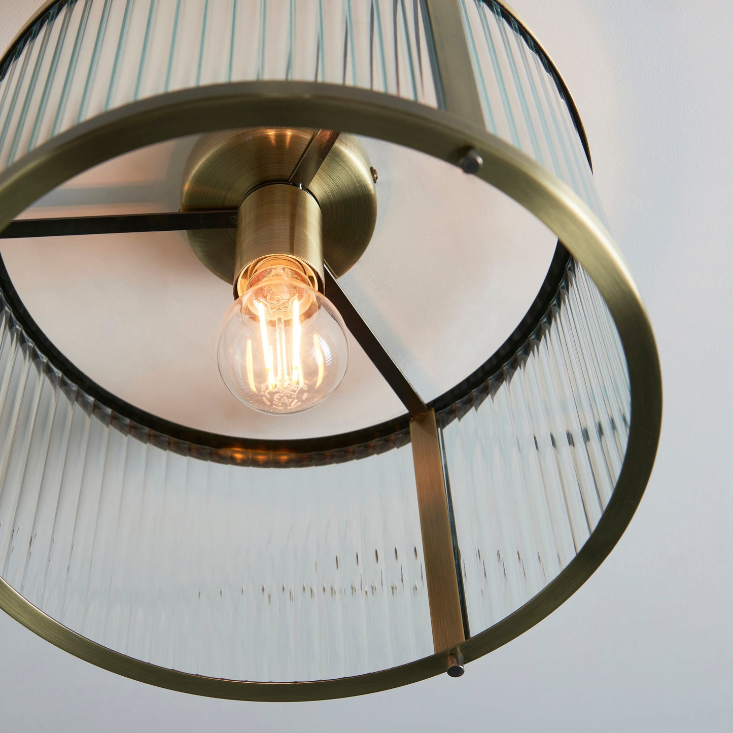 Ridgeton Flush Ceiling Light, Antique Brass