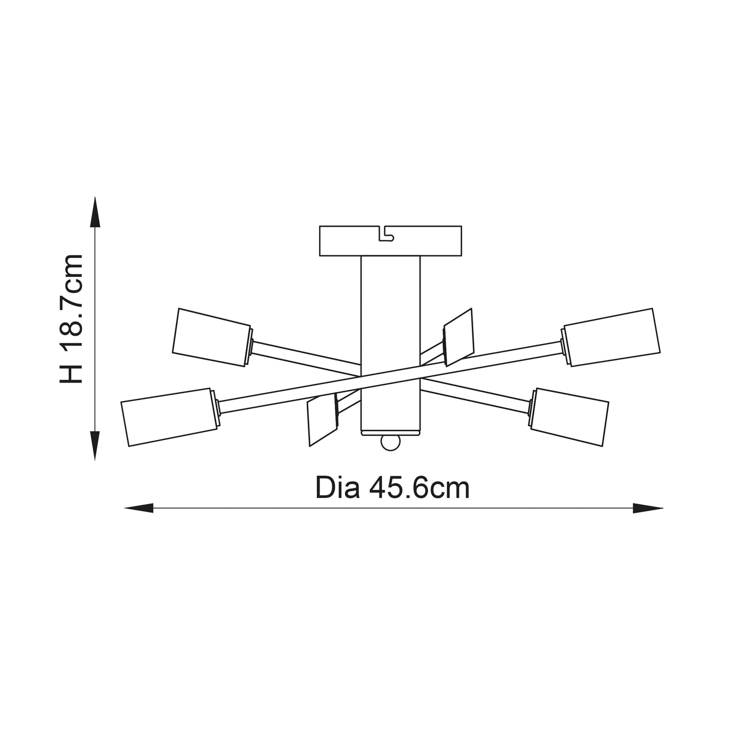Havana 6-Light Semi-flush Ceiling Light