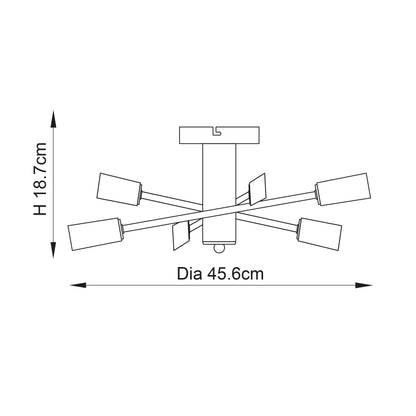 Havana 6-Light Semi-flush Ceiling Light