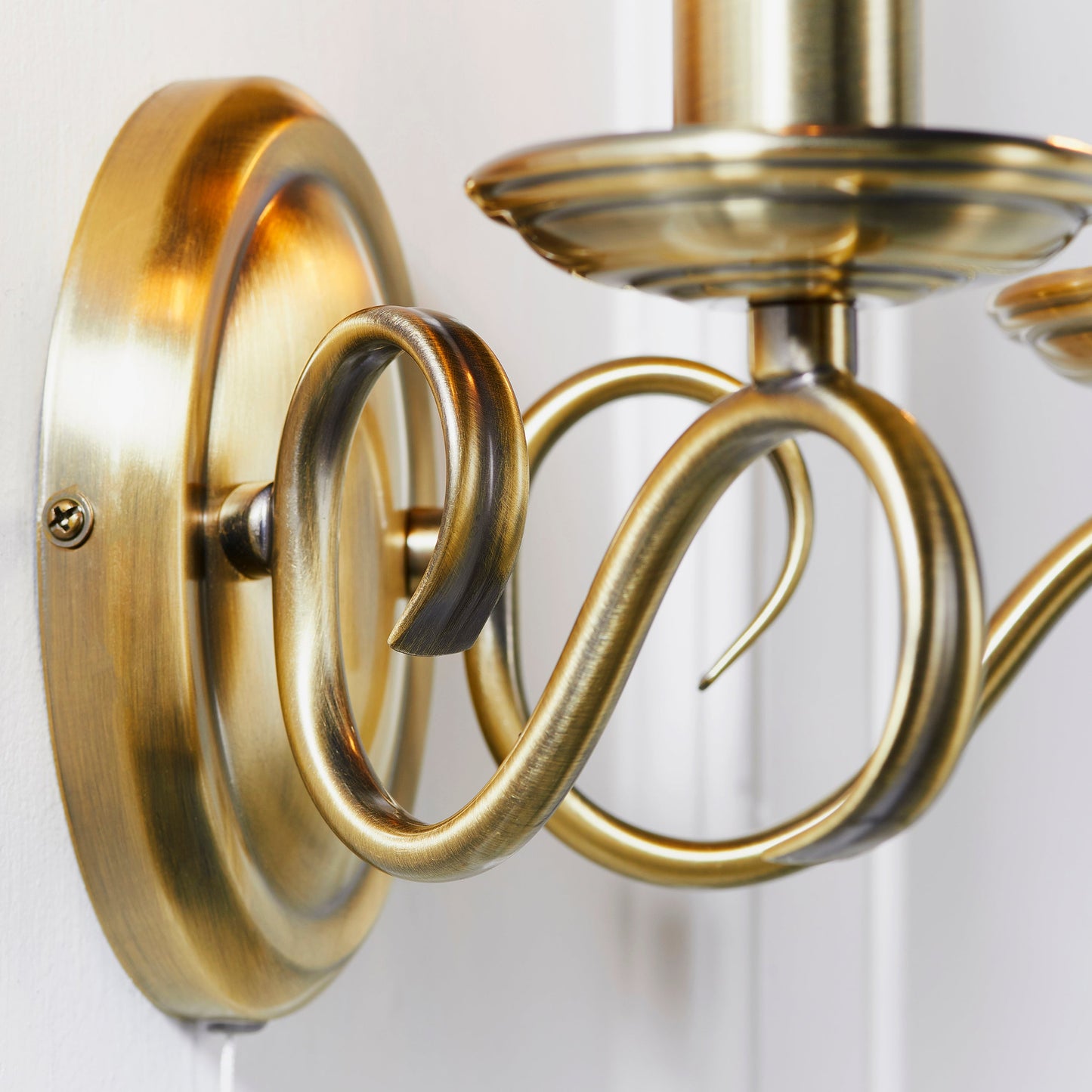 Bernice Twin Wall Light, Antique Brass