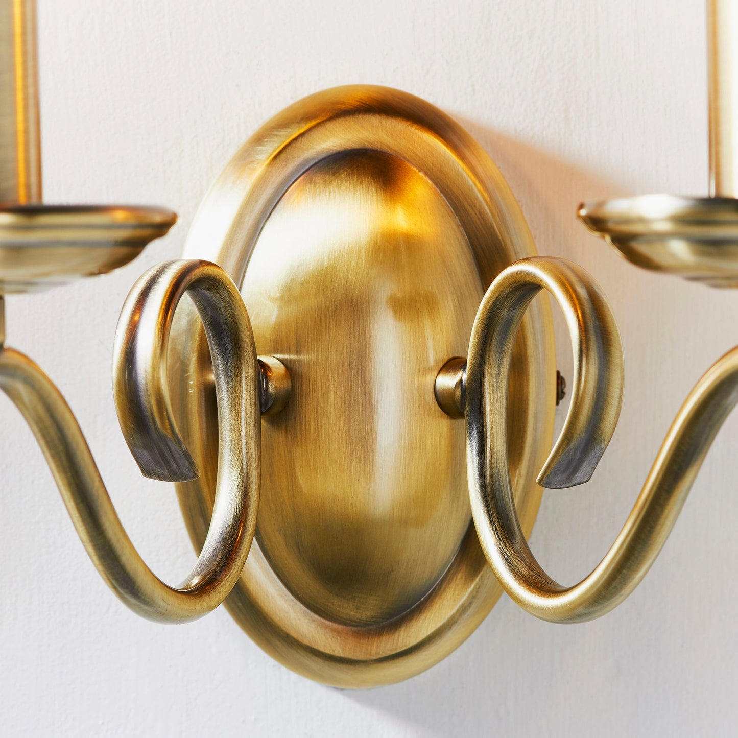 Bernice Twin Wall Light, Antique Brass