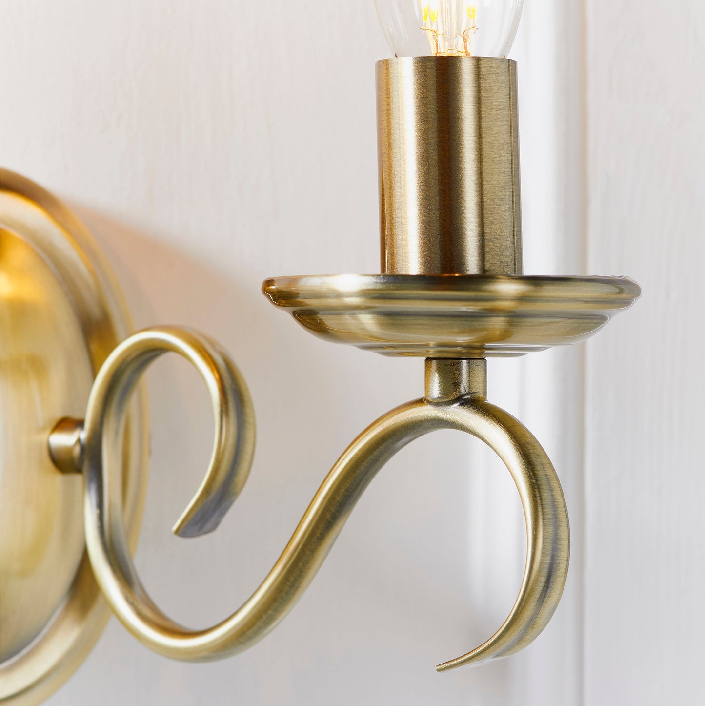 Bernice Twin Wall Light, Antique Brass
