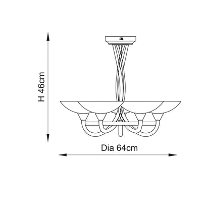 Cagney 5-Light Semi-flush Ceiling Light