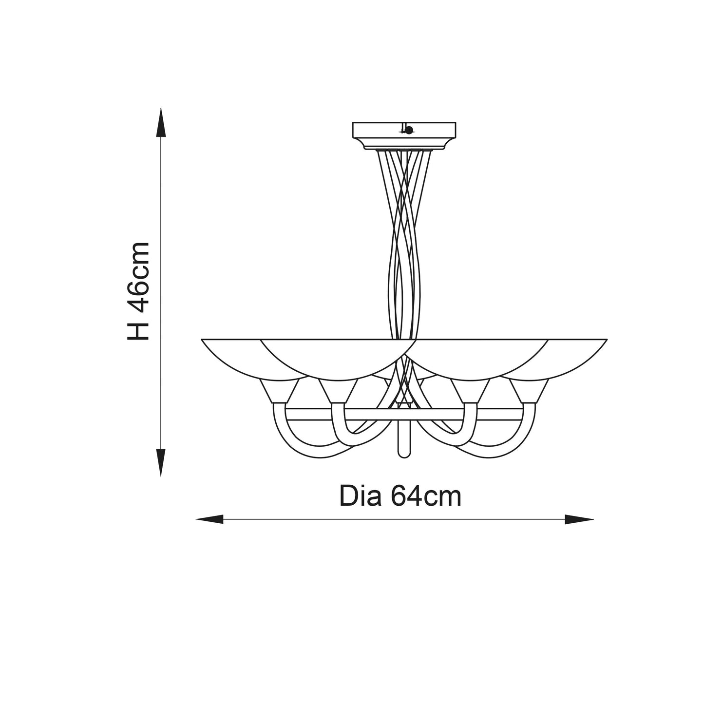 Cagney 5-Light Semi-flush Ceiling Light