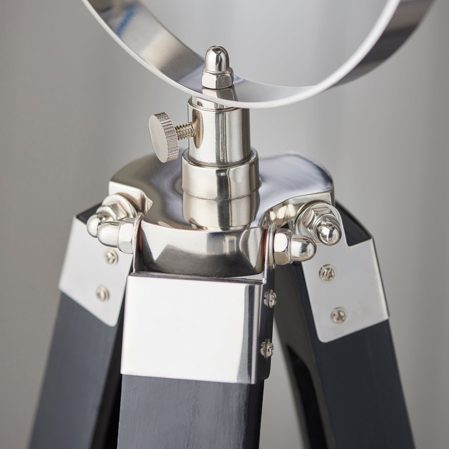 Nautical Floor Lamp, Polished Nickel/Black