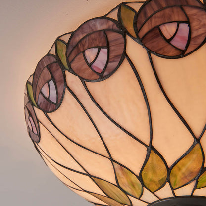 Hutchinson 50cm Tiffany Flush Ceiling Light