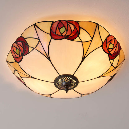 Ingram 45cm Tiffany Flush Ceiling Light