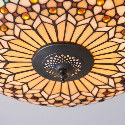 Mille Feux 45cm Tiffany Flush Ceiling Light