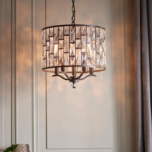Belle 5-Light Pendant Light, Bronze