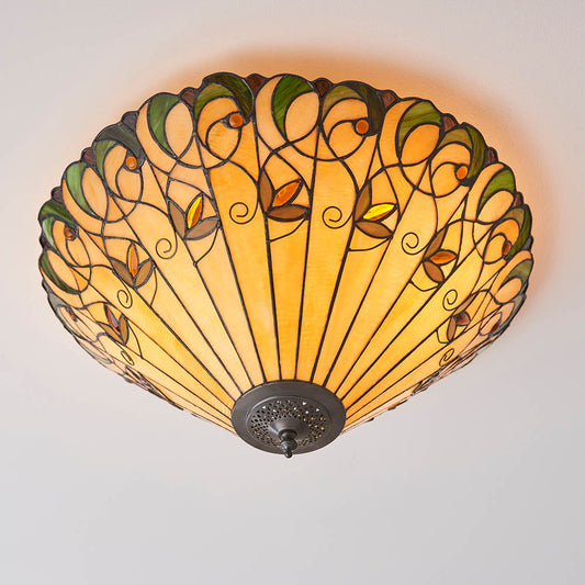 Jamelia 50cm Tiffany Flush Ceiling Light