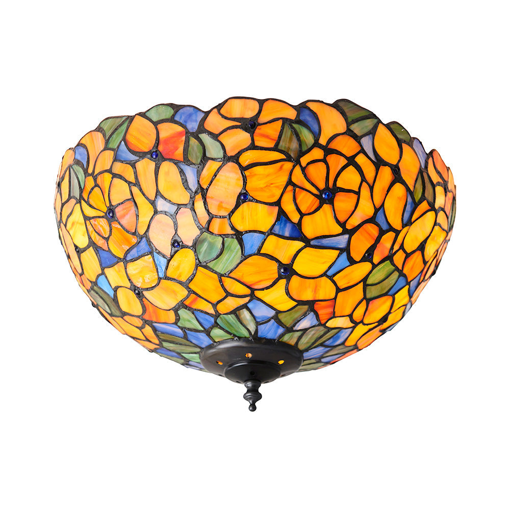 Josette 35cm Tiffany Flush Ceiling Light