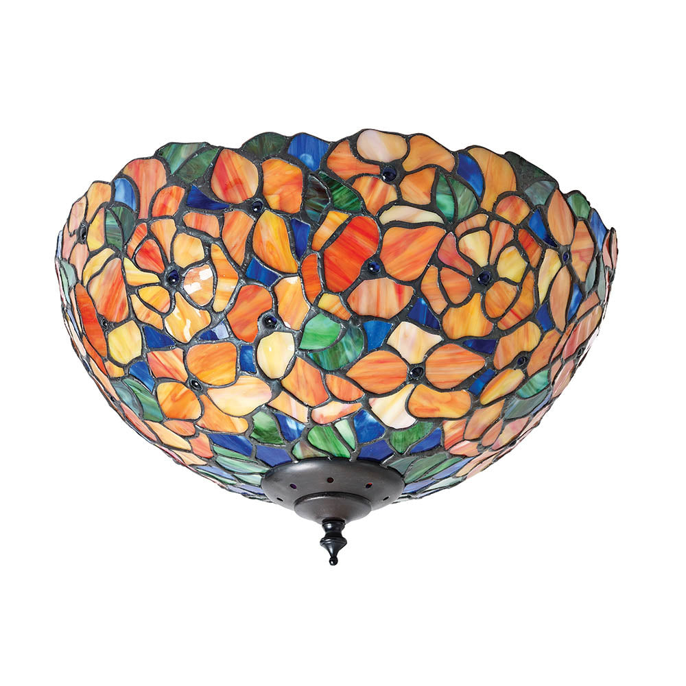 Josette 35cm Tiffany Flush Ceiling Light