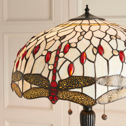 Dragonfly Beige Tiffany Floor Lamp