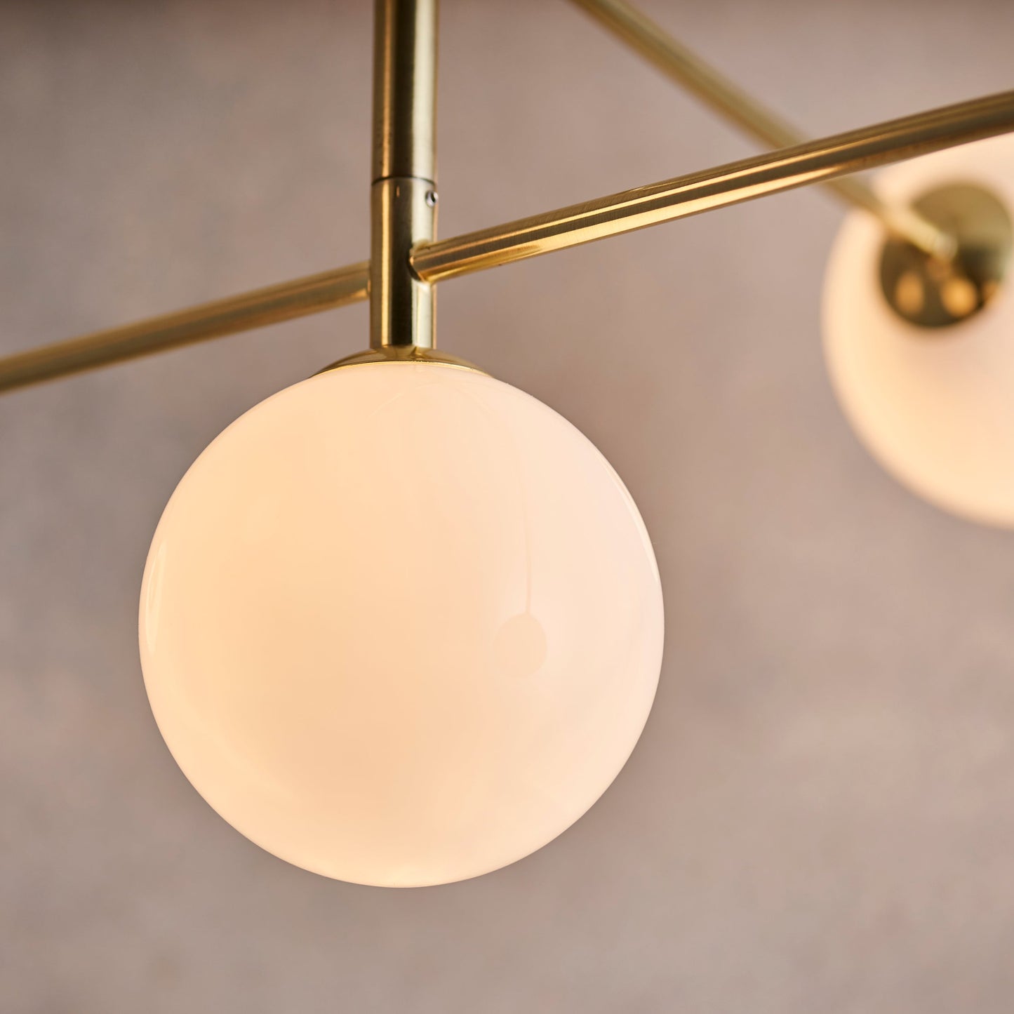 Otto 5-Light Semi-flush Ceiling Light, Opal/Brass