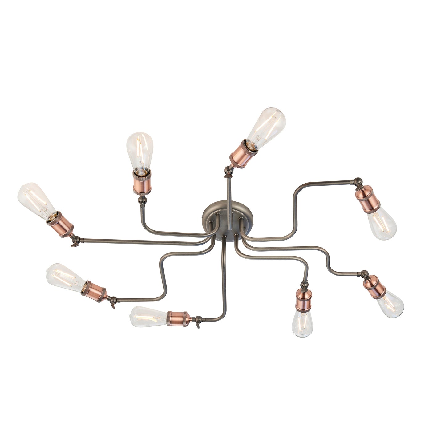 Hal 8-Light Semi-flush Ceiling Light, Aged Pewter/Copper