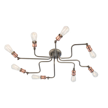 Hal 8-Light Semi-flush Ceiling Light, Aged Pewter/Copper