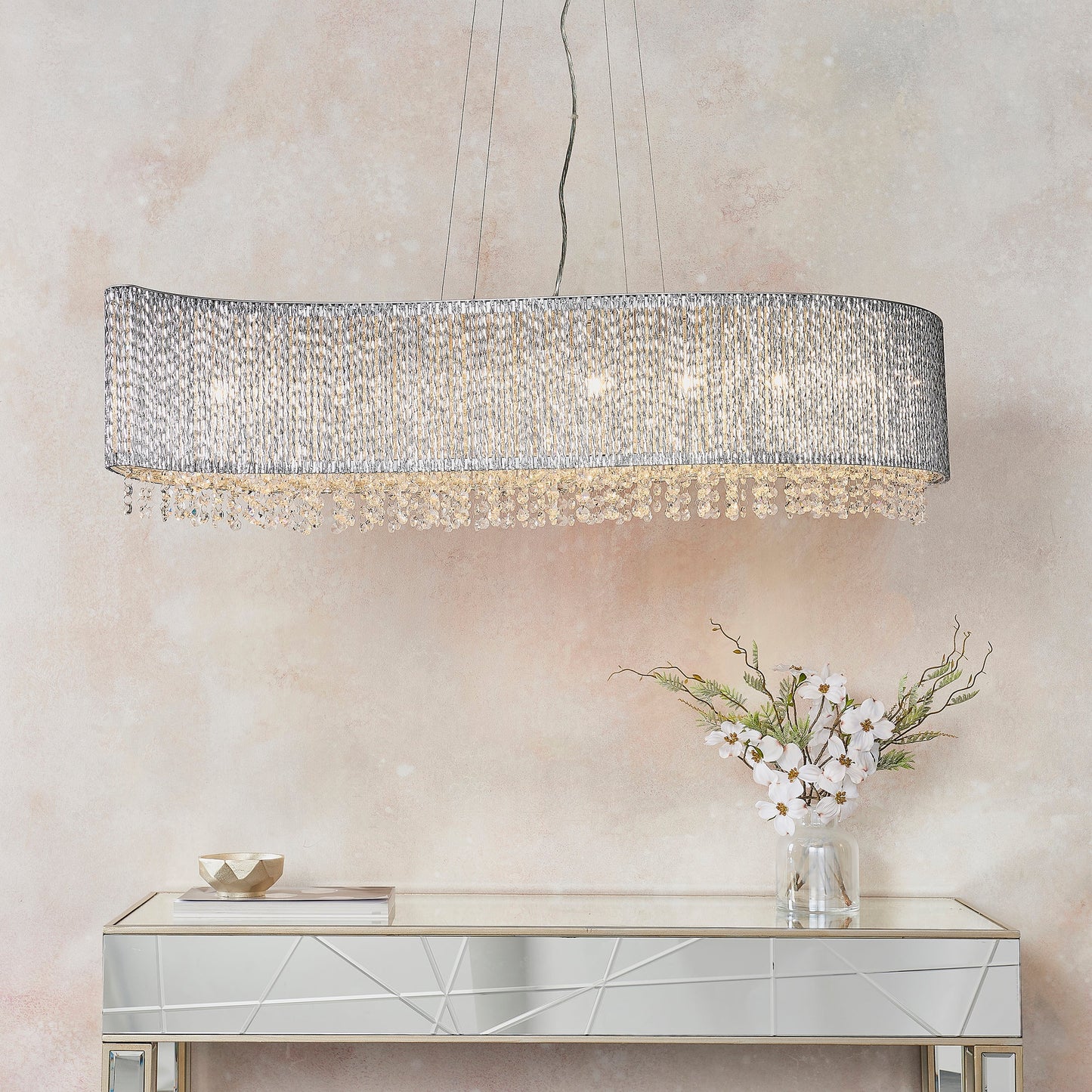Galina 8 Light Crystal Island Pendant Light