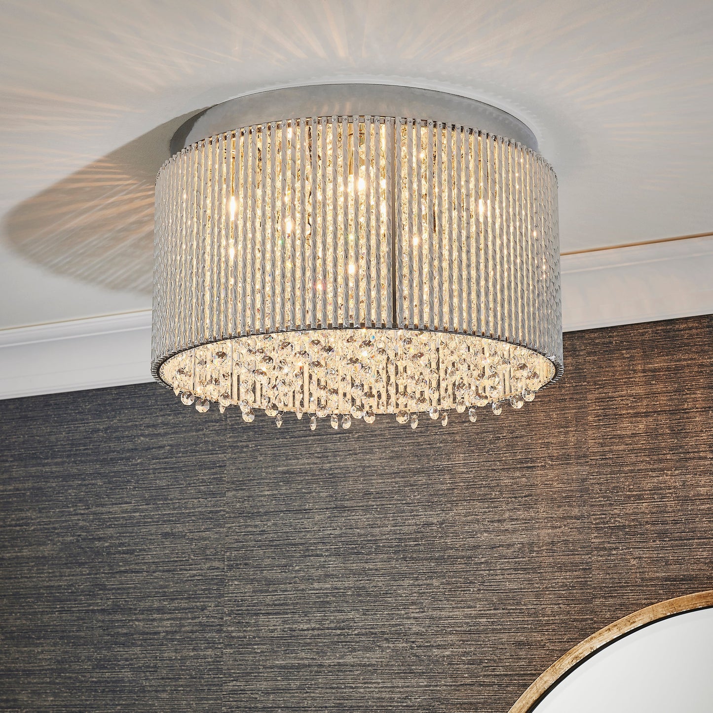 Galina 10 Light Crystal Flush Ceiling Light
