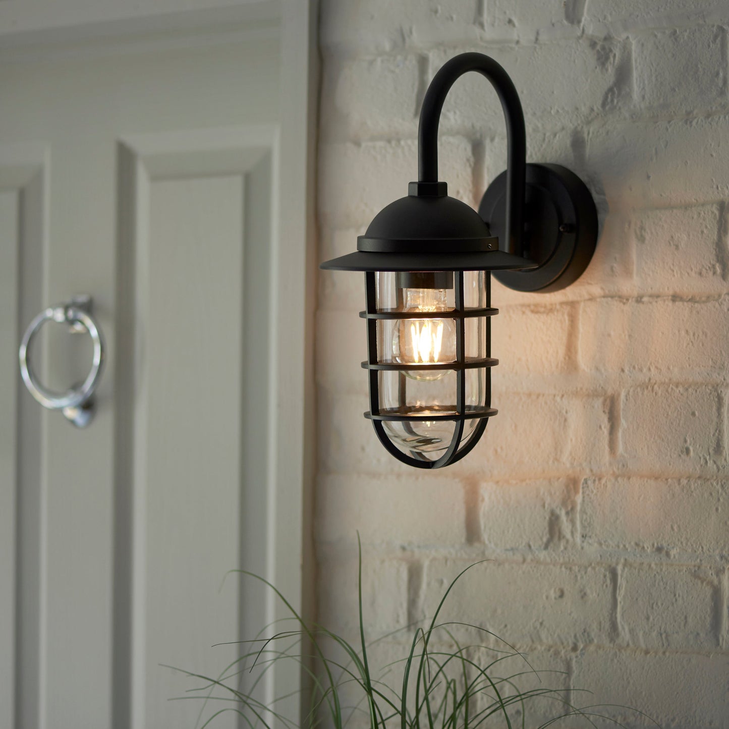 Port Outdoor Wall Lantern, Black