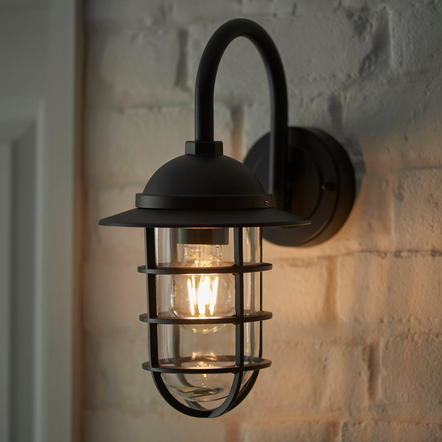 Port Outdoor Wall Lantern, Black