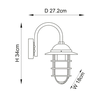 Port Outdoor Wall Lantern, Black