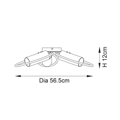 Amari 3-Light Semi-flush Ceiling Light