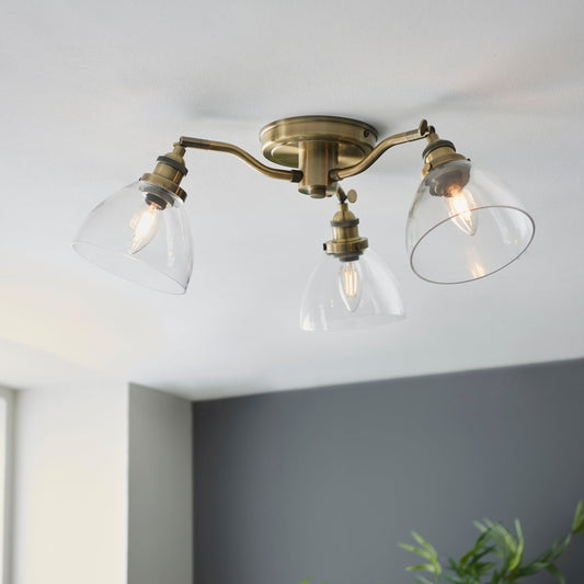 Hansen 3-Light Semi-flush Ceiling Light