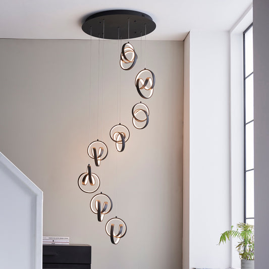 Cosma 8-Light Cluster Pendant Light, Black