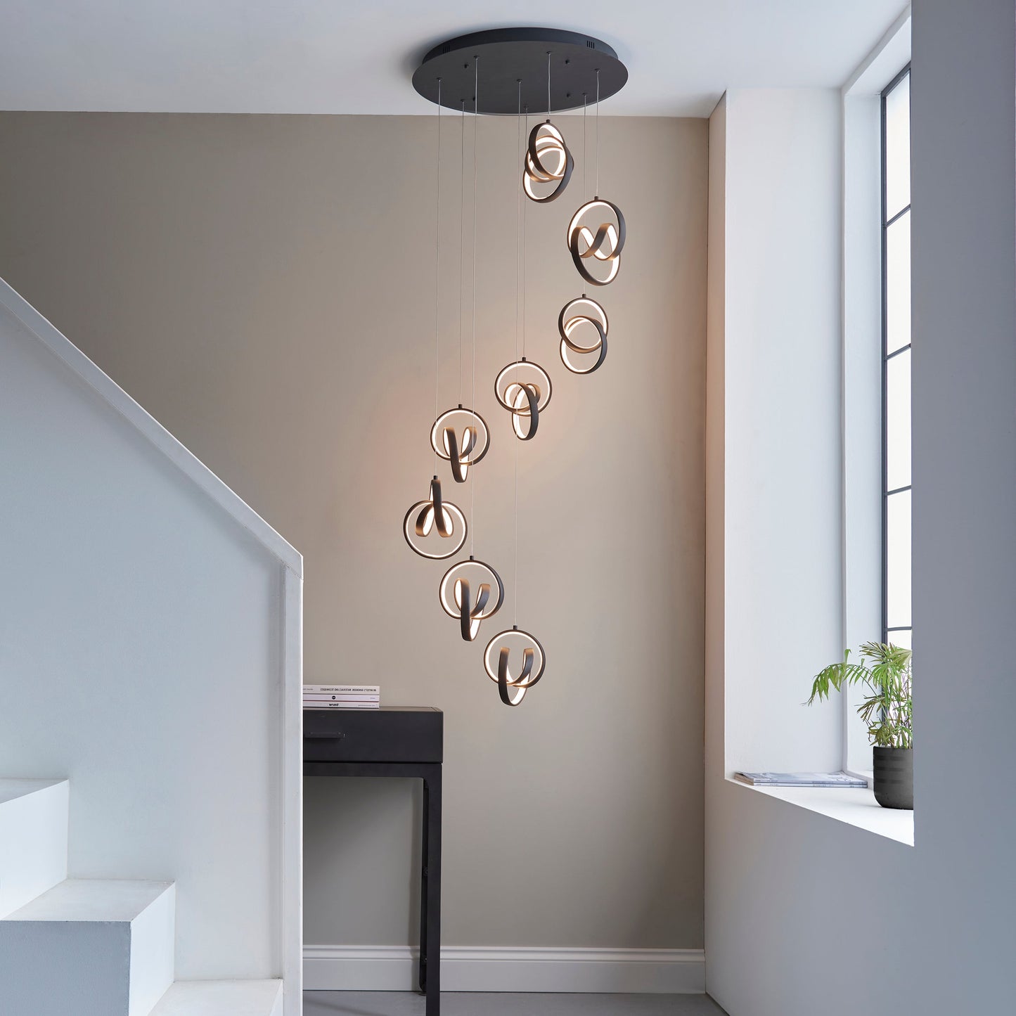 Cosma 8-Light Cluster Pendant Light, Black