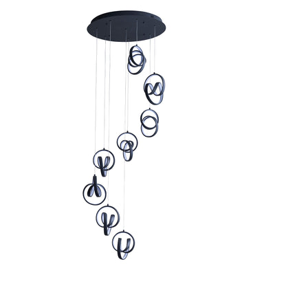 Cosma 8-Light Cluster Pendant Light, Black