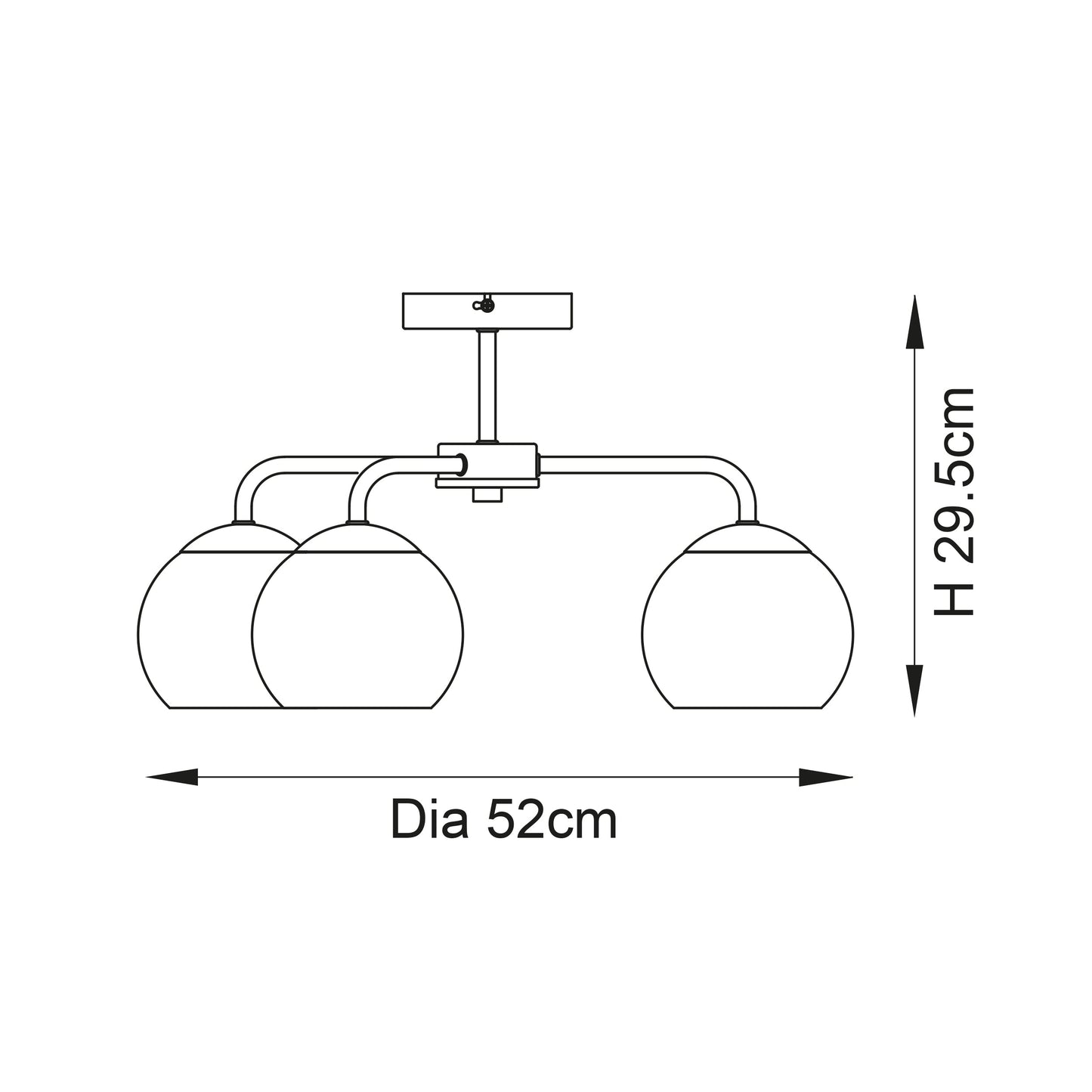 Dimple 3-Light Semi-flush Ceiling Light