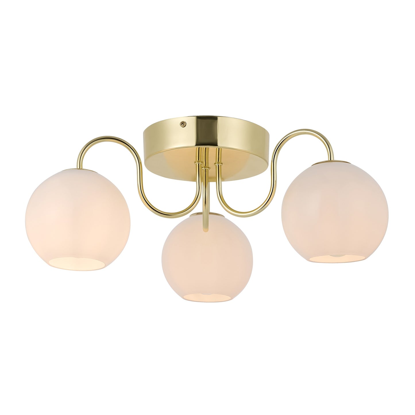 Franca Semi-flush Ceiling Light, Brass