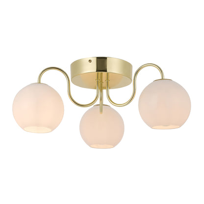 Franca Semi-flush Ceiling Light, Brass