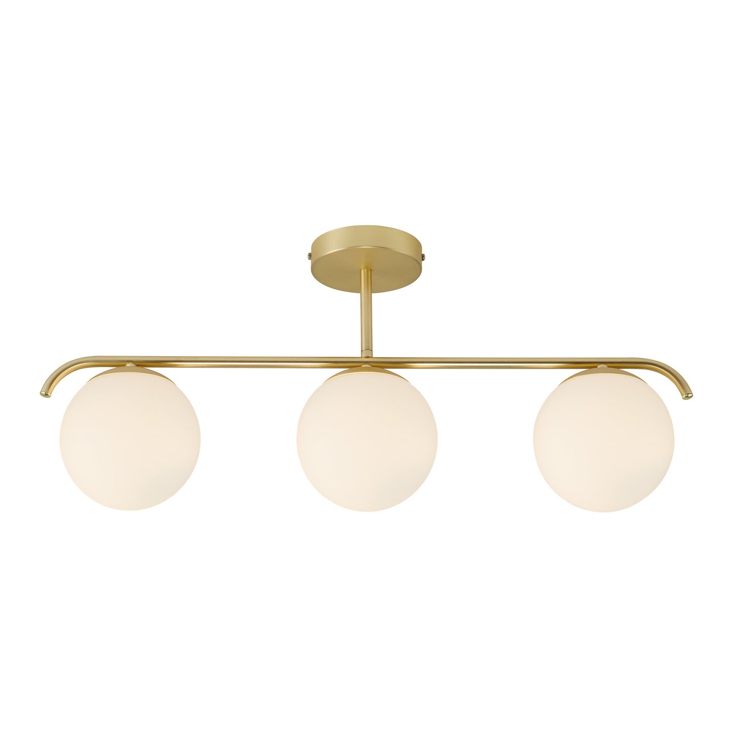 Grant 3-Light Ceiling Light, Opal/Brass