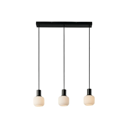 Milford Mini 3 Light Island Pendant, Opal/Black