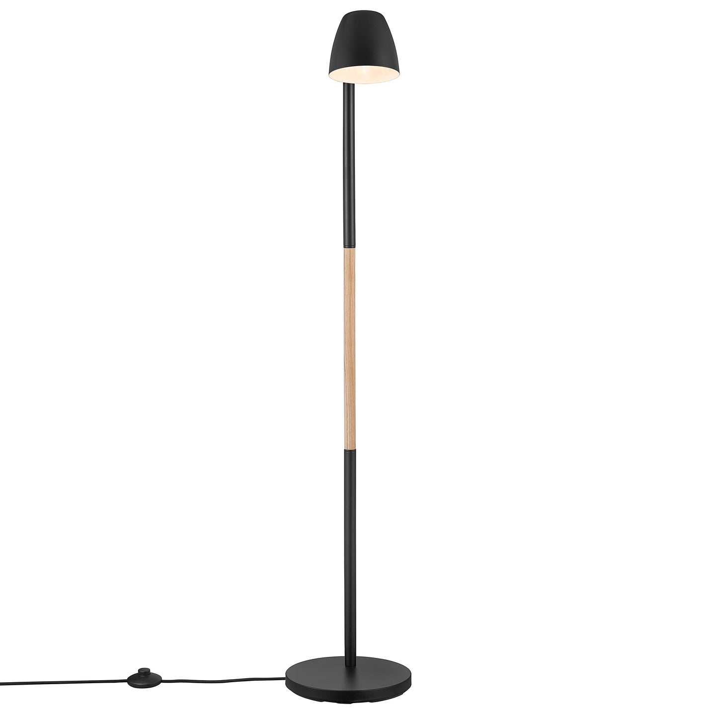 Theo Floor Lamp, Wood/Black
