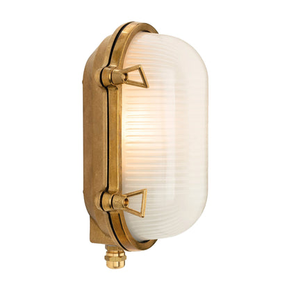 Jude Oblong Solid Brass Nautic Bulkhead with Frosted Glass