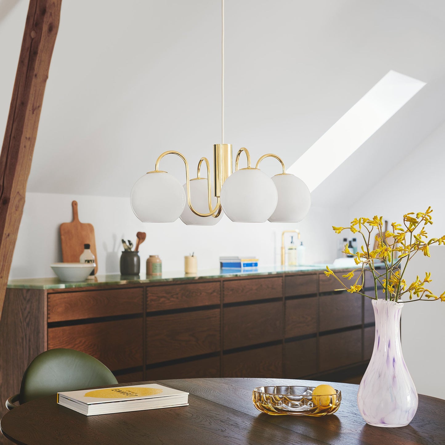 Franca 3 Light Pendant Chandelier - Brass